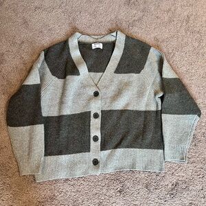 Old Navy grey stripe cozy women’s cardigan - XL